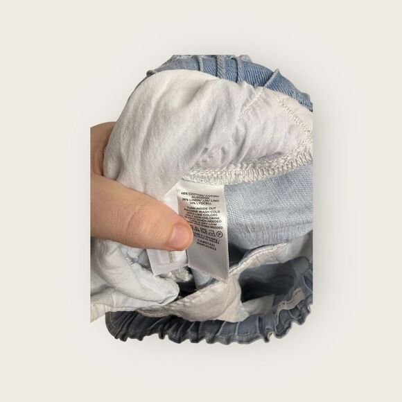 LOFT Chambray Linen Blend Wide Leg Drawstring Waist Pants Size XL NWT - Picture 6 of 7